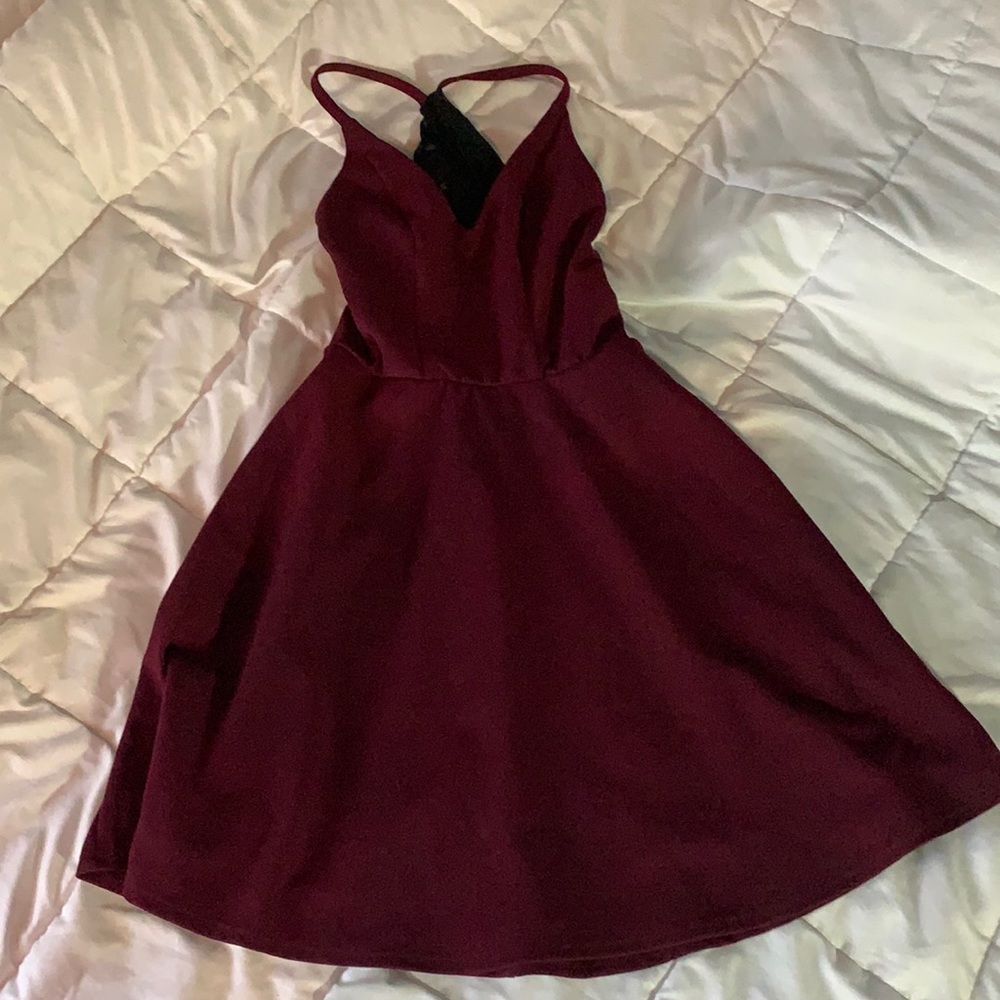 Maroon Dress (Lace in back)